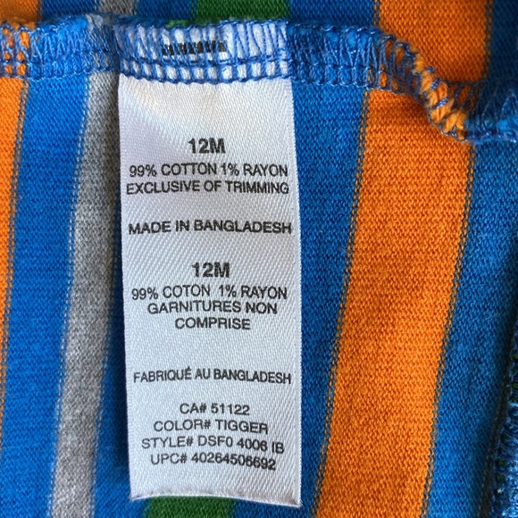 Disney Baby Stripe Star Player Tigger Hoodie 12 Months - Picture 9 of 13